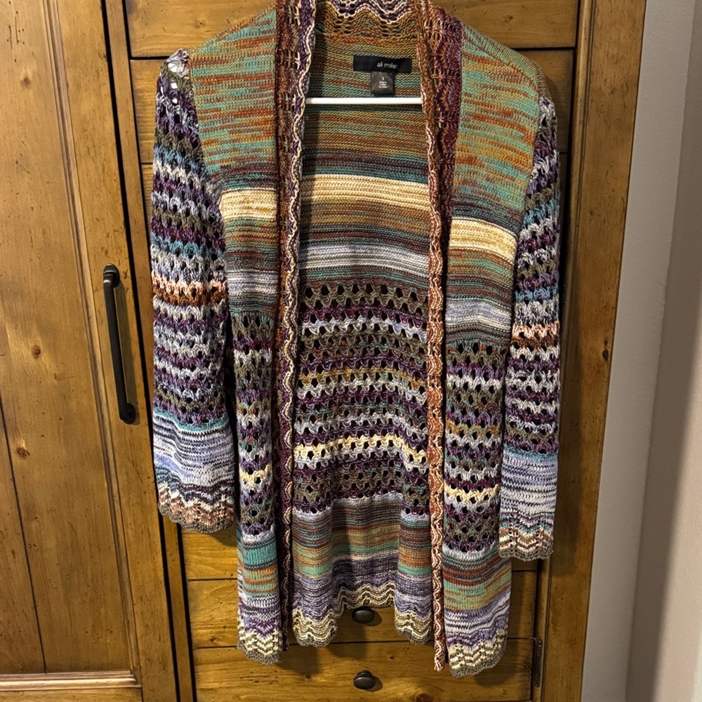 Ali Miles Multicolor Knit Cardigan
